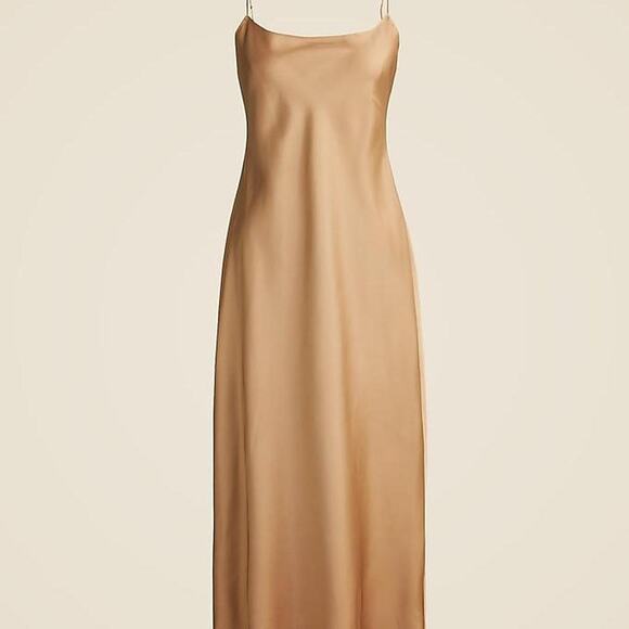 J. Crew gold slip Dress size 4 - Picture 1 of 8